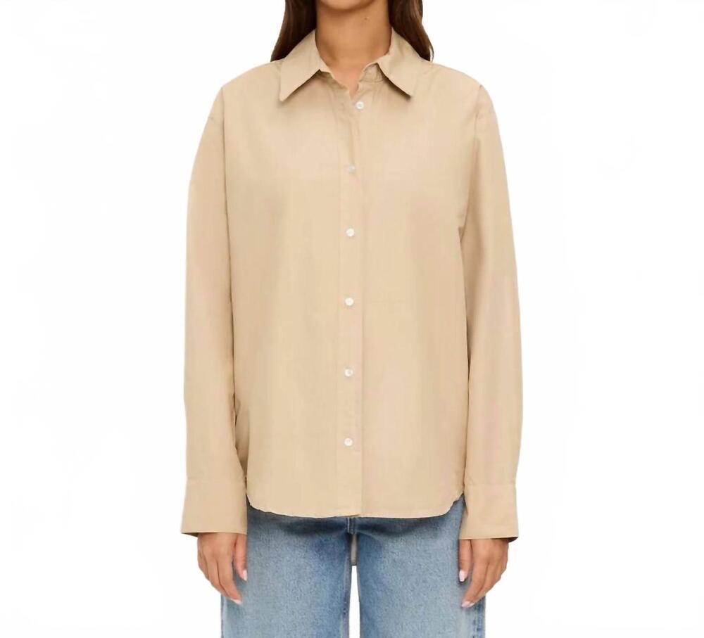 NEW MICHAEL STARS carson button down shirt in macademia